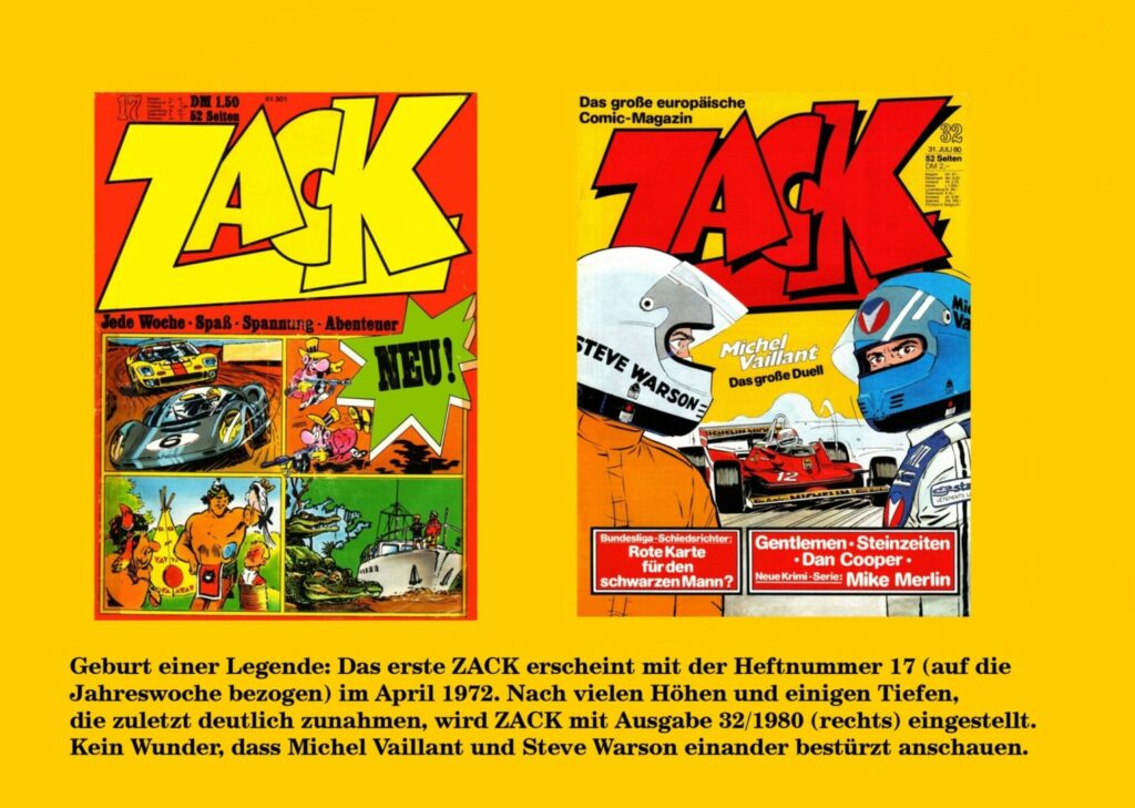 Die Titel des "alten" ZACK-Magazins Nr. 17/1972 und 32/1980